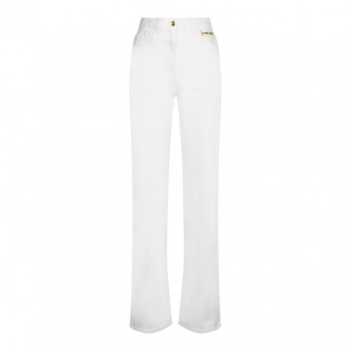 White Cotton Flared Jeans