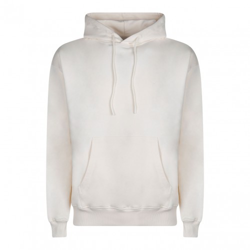 White Logo Embroidered Hoodie