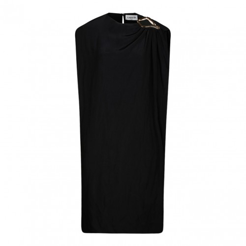 Black Ring Detail Midi Dress