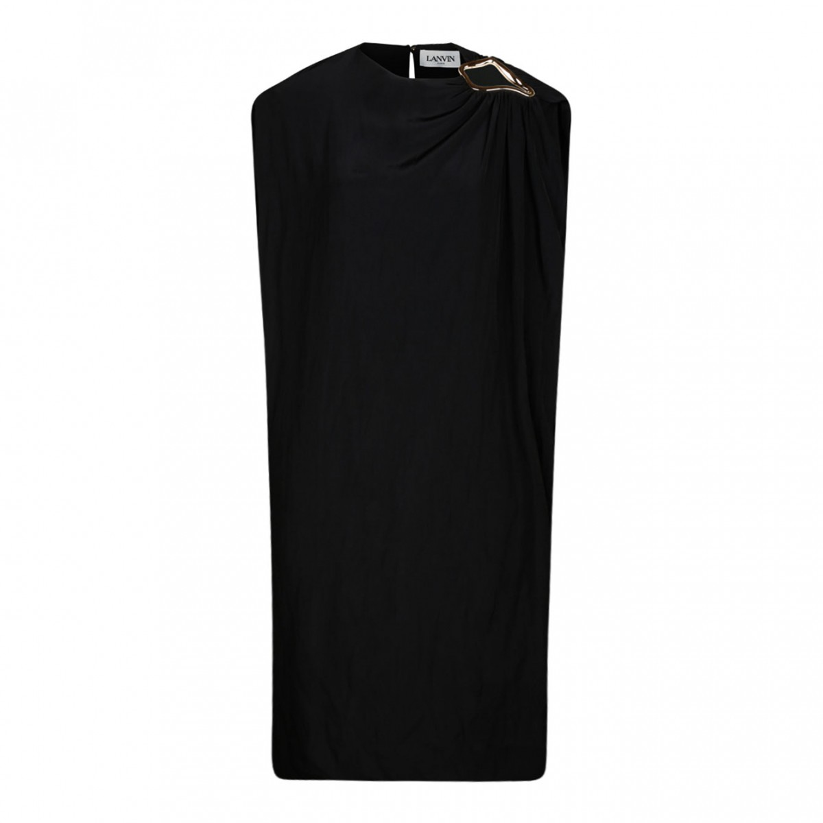 Black Ring Detail Midi Dress