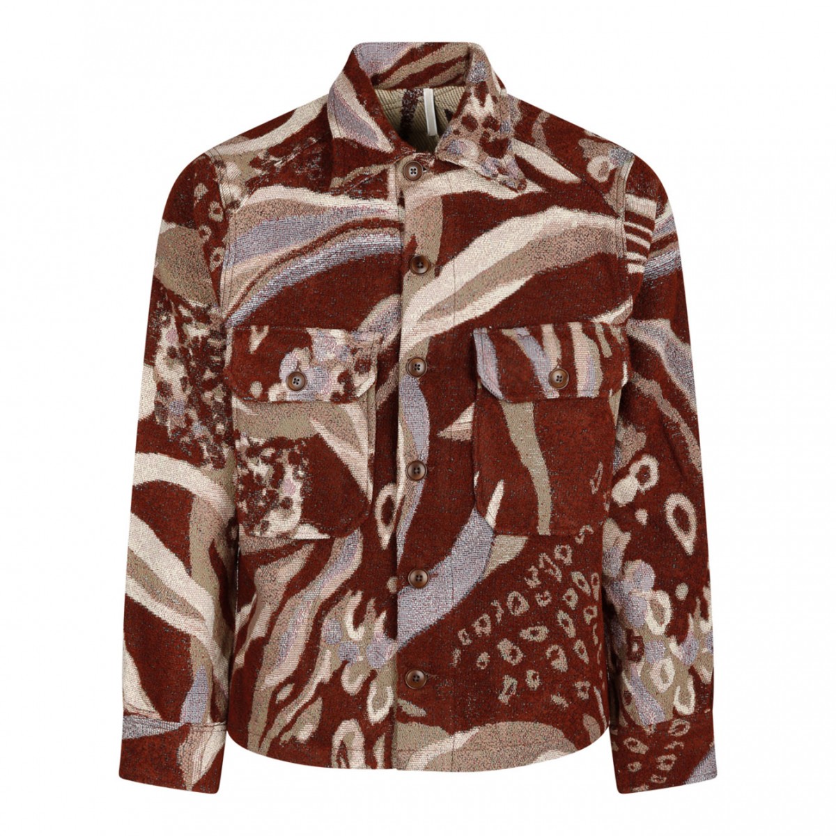 Brown and Multicolour Shirt Jacket