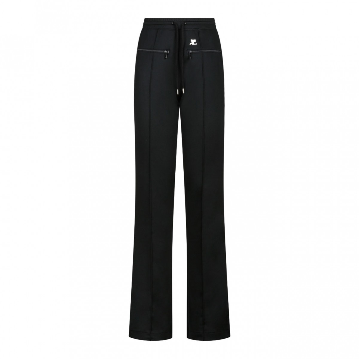 Black Logo Patch Flared Trousers