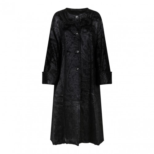Black Printed Long Coat