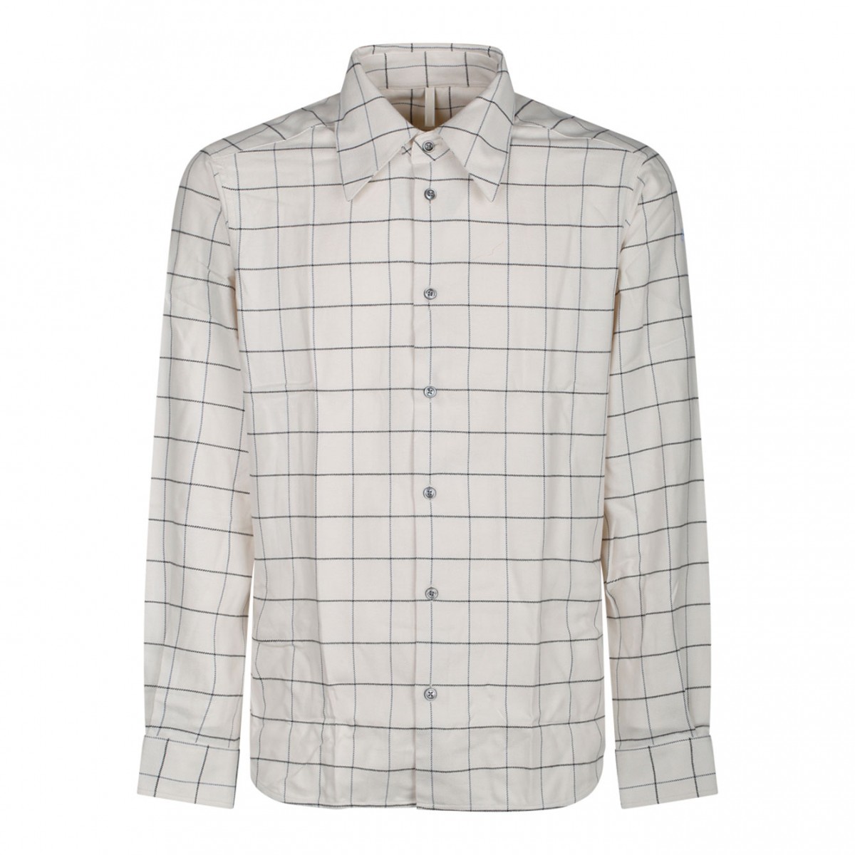 White and Grey Grid Pattern Shirt