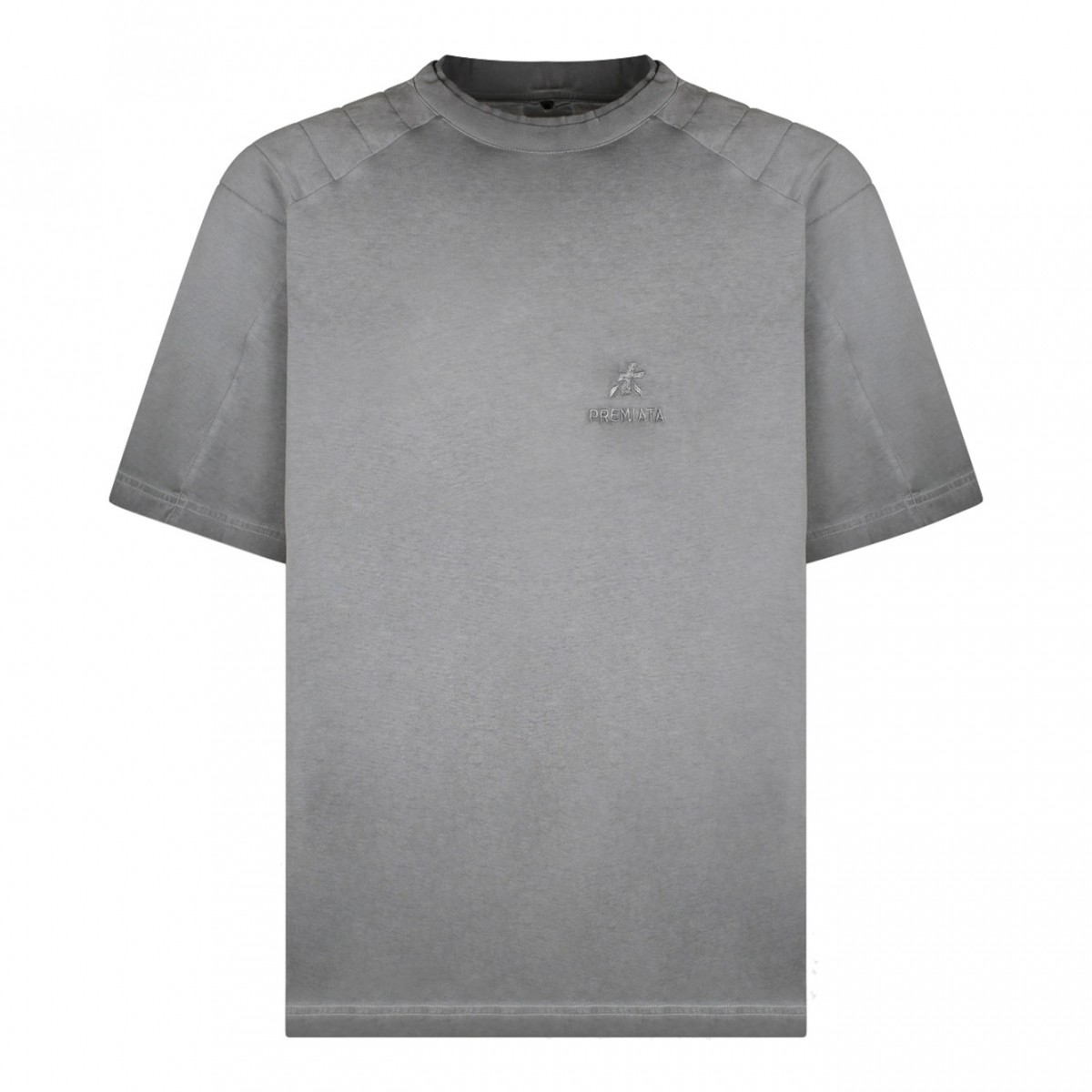Dark Grey Logo Embroidered T-Shirt