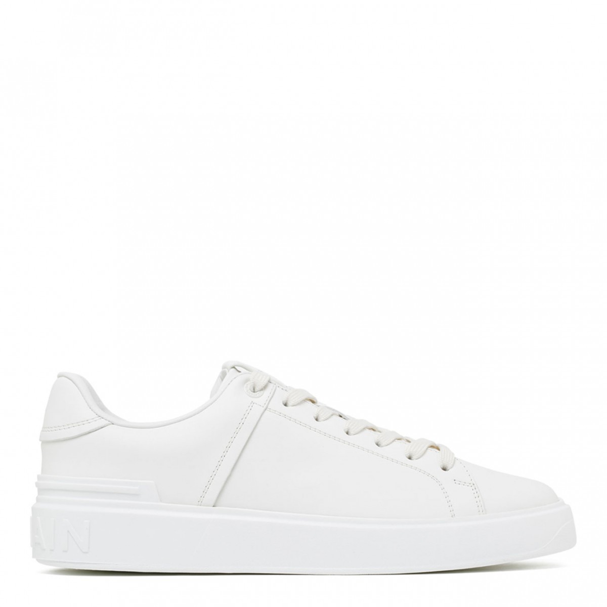 White Calf Leather B-Court Low Top Sneakers
