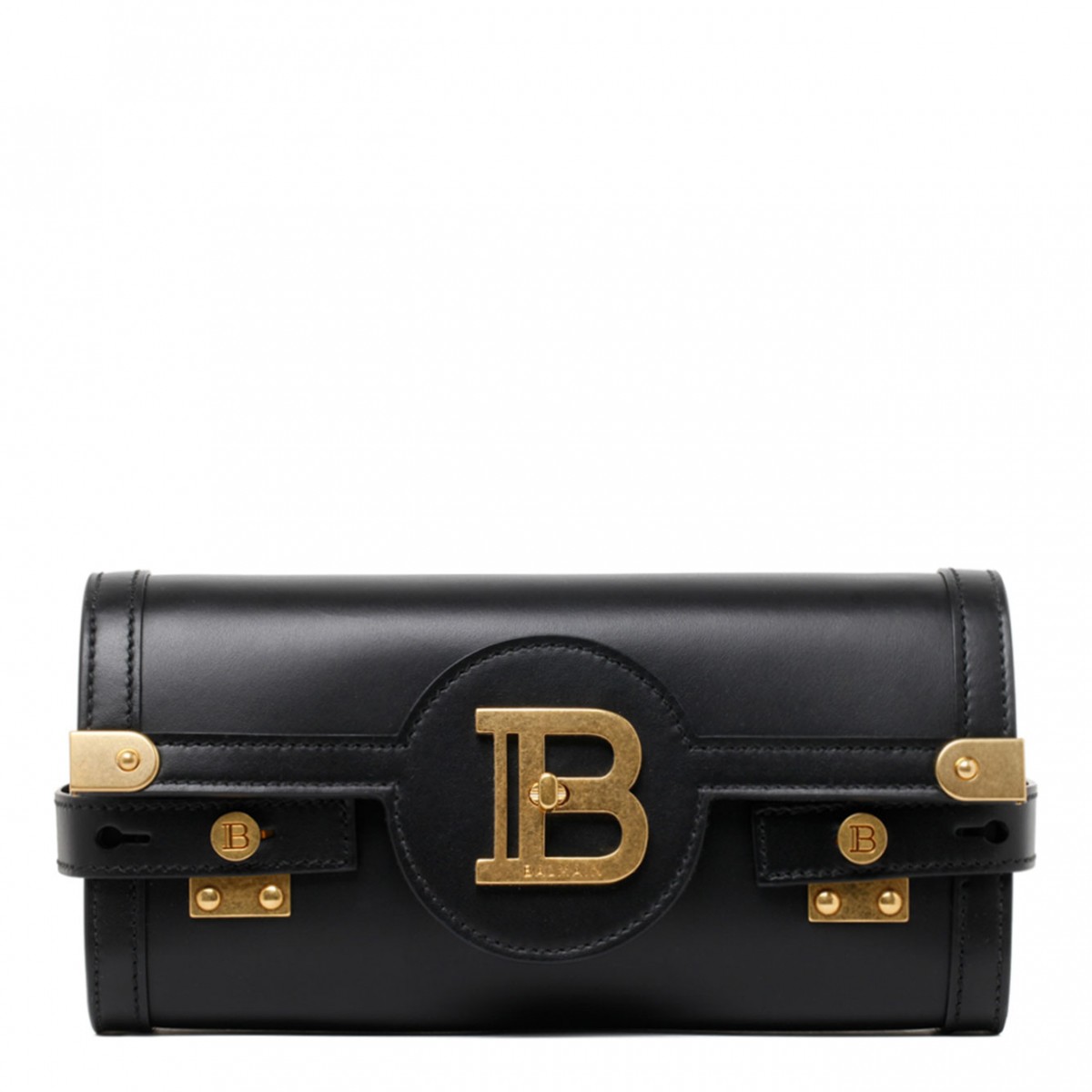 Balmain Black Leather B Buzz 23 Clutch Bag