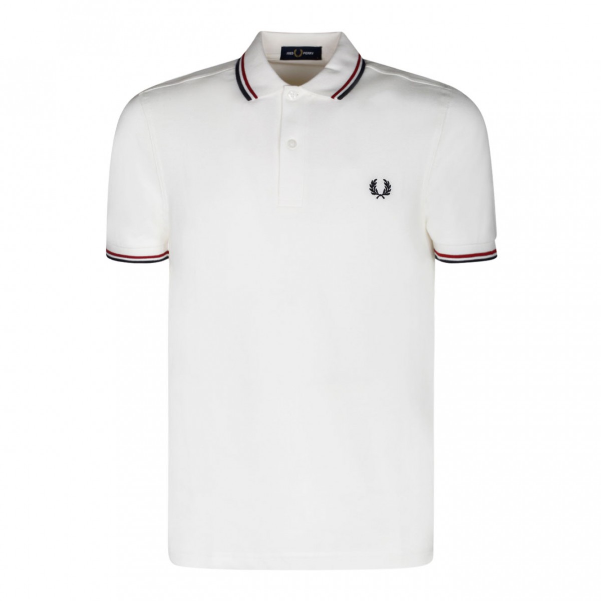 White, Red and Navy Blue Polo Shirt