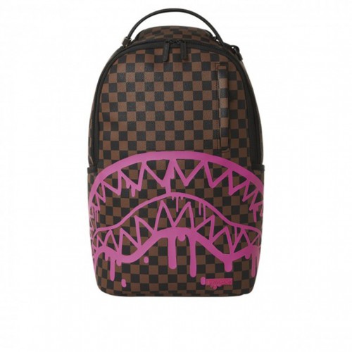 Black and Pink Check Backpack