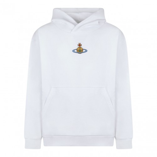White Logo Embroidery Hoodie