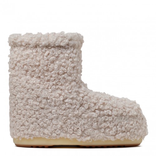 Faux Curly Cream Boots