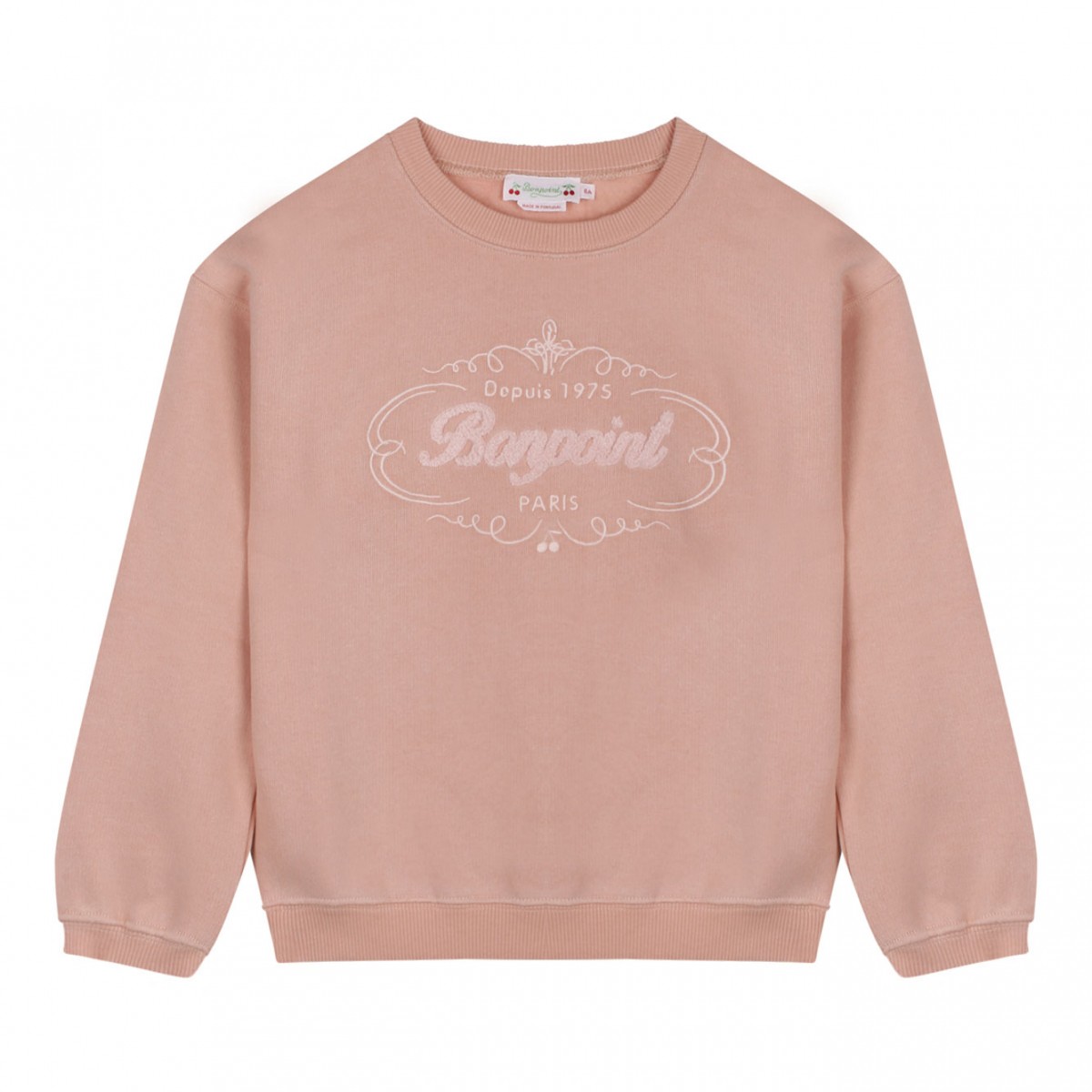 Light Pink Fabric Logo Embroidered Crewneck Sweatshirt