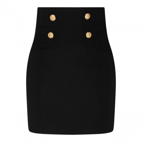 Black Virgin Wool Mini Skirt