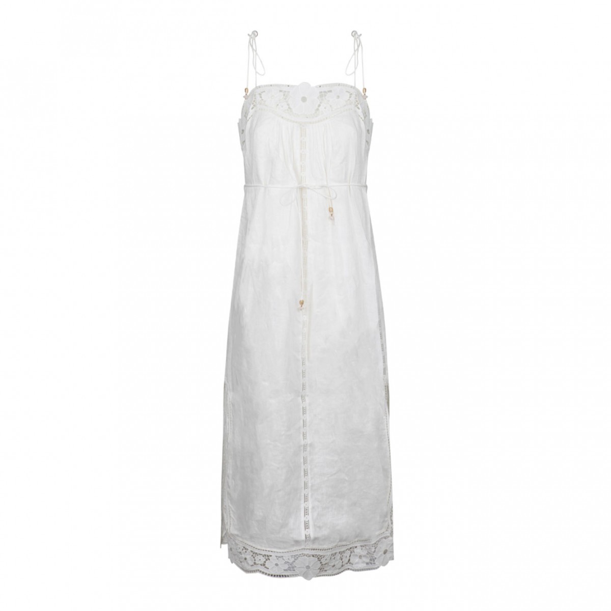 White August Broderie Midi Dress