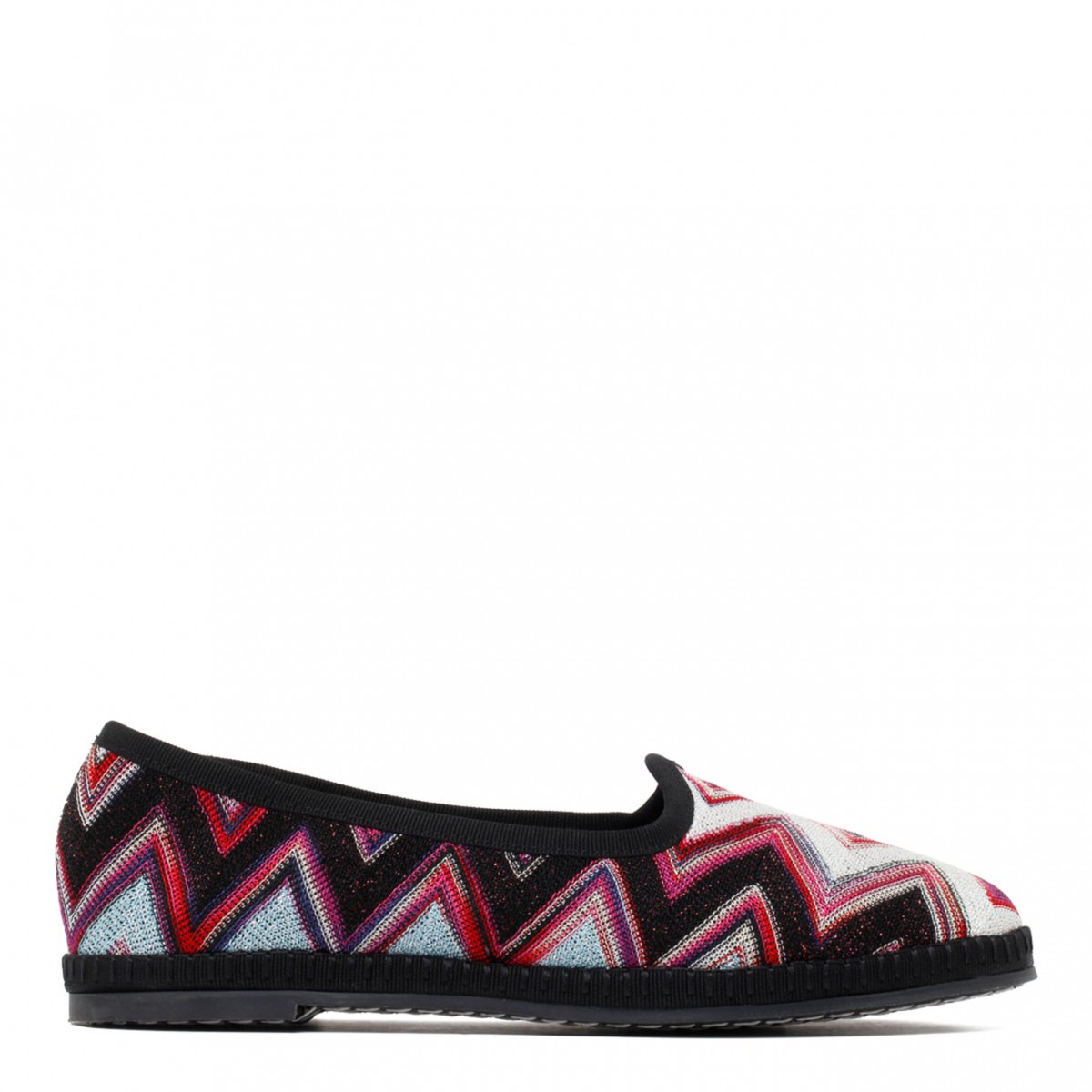 Multicolour Zigzag Woven Ballerina Shoes