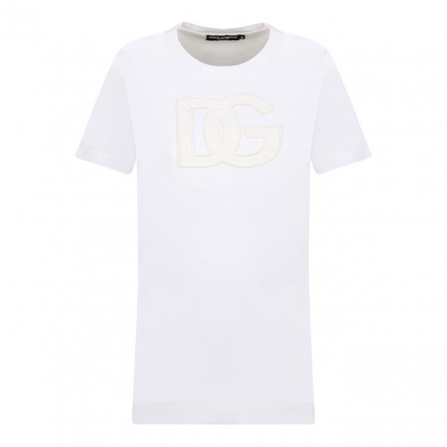 White Jersey T-shirt With...