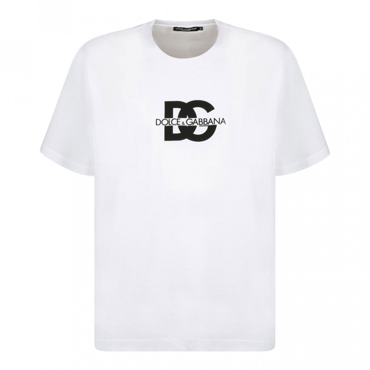 White Cotton DG Print Logo T-Shirt