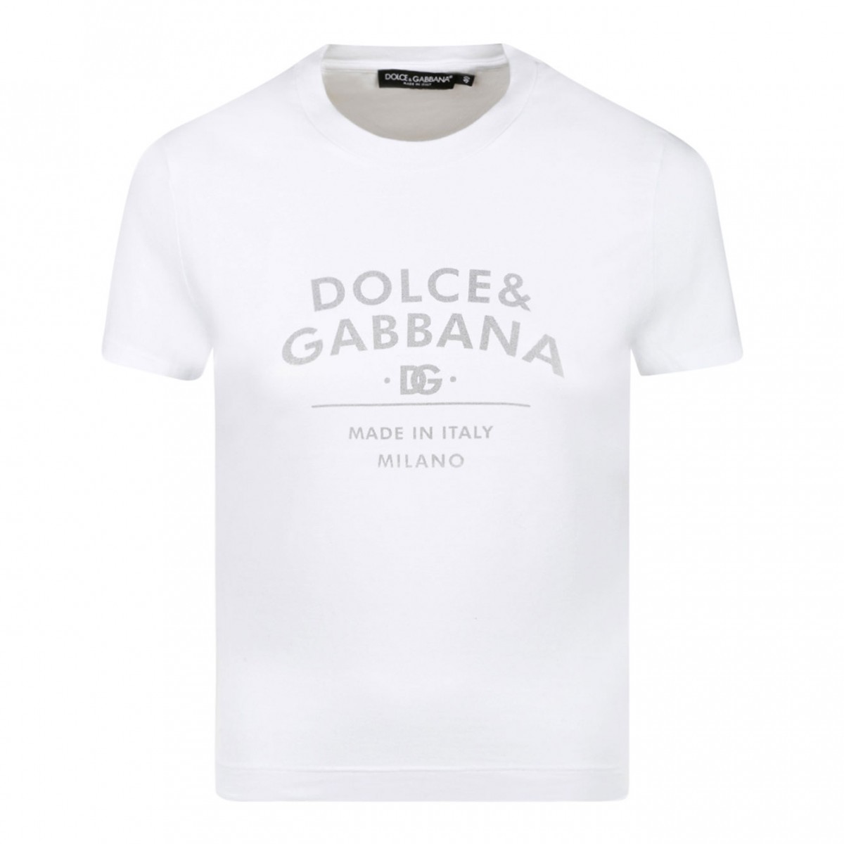 White Jersey T-Shirt with Dolce&Gabbana Lettering