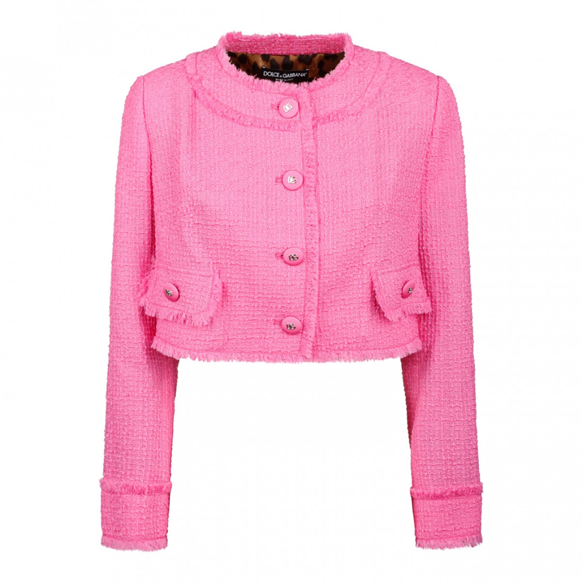 Pink Short Raschel Tweed Jacket
