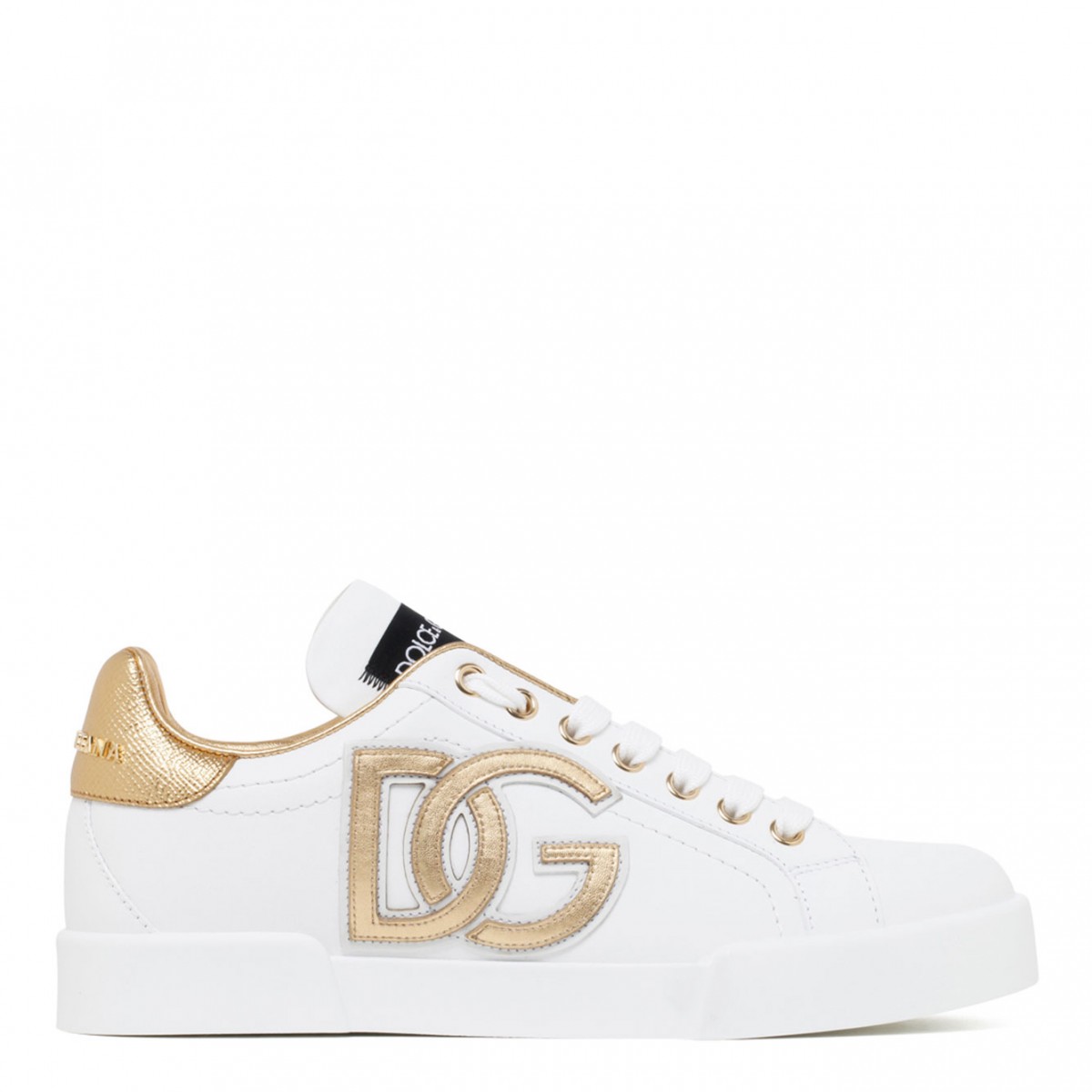 White DG Logo Portofino Sneakers