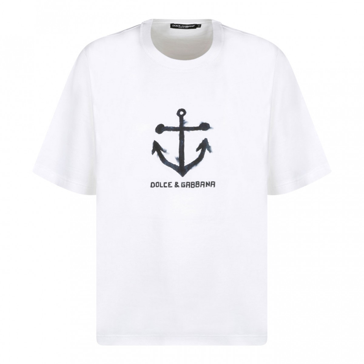 White Navy Print Short Sleeve T-Shirt