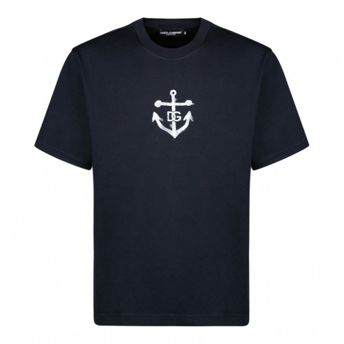 Dark Blue Navy Print T-Shirt