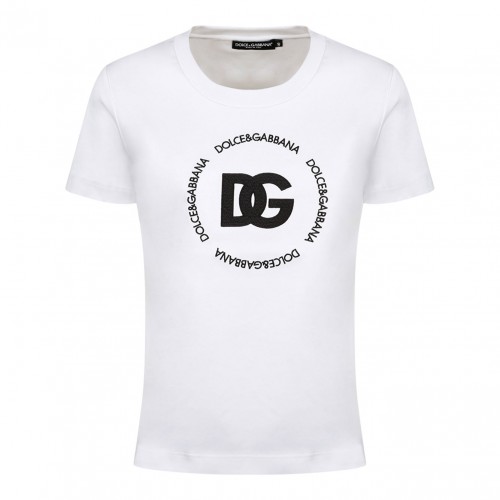 White Cotton T-shirt With...