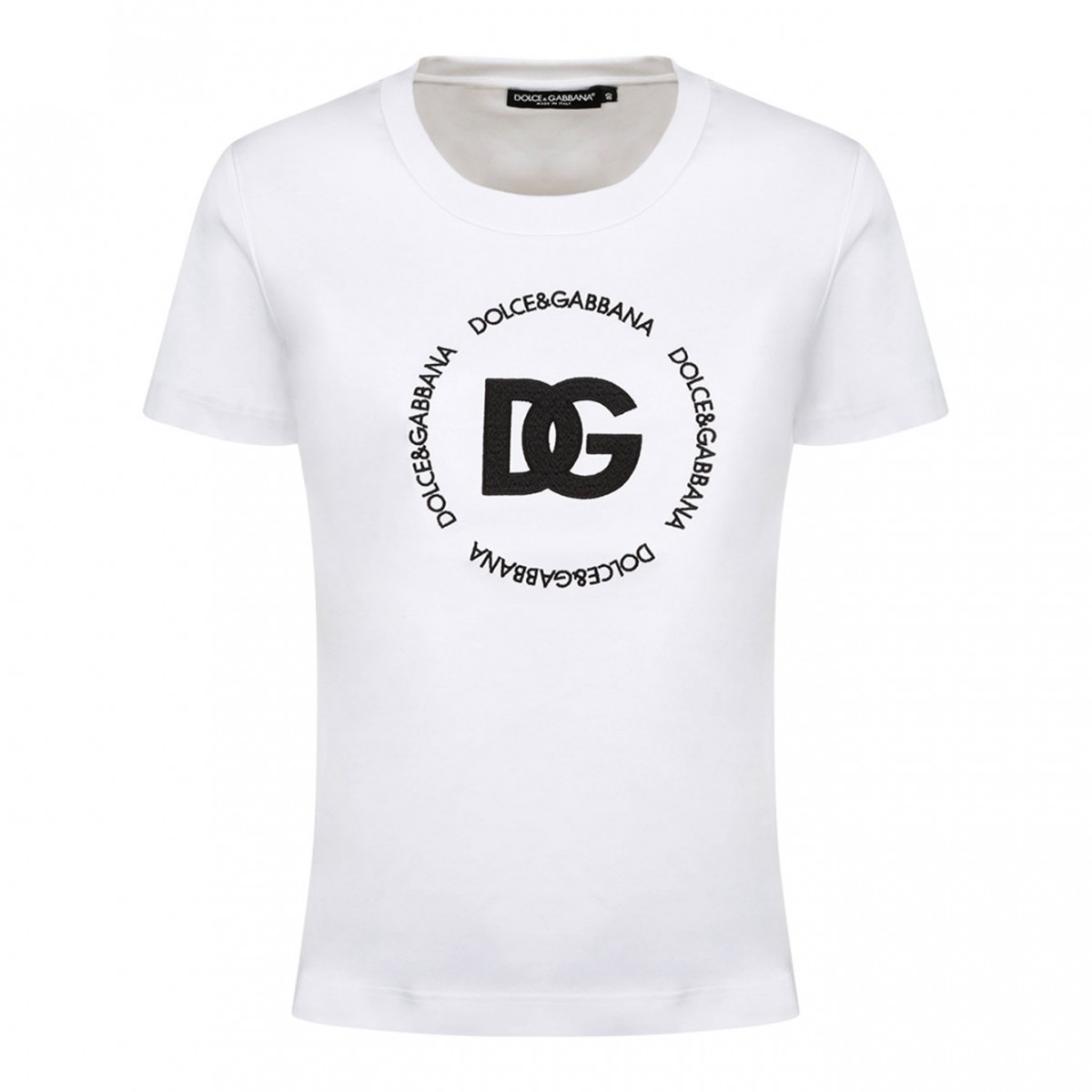 White Cotton T-shirt With DG Logo