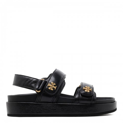 Black Kira Leather Sandals