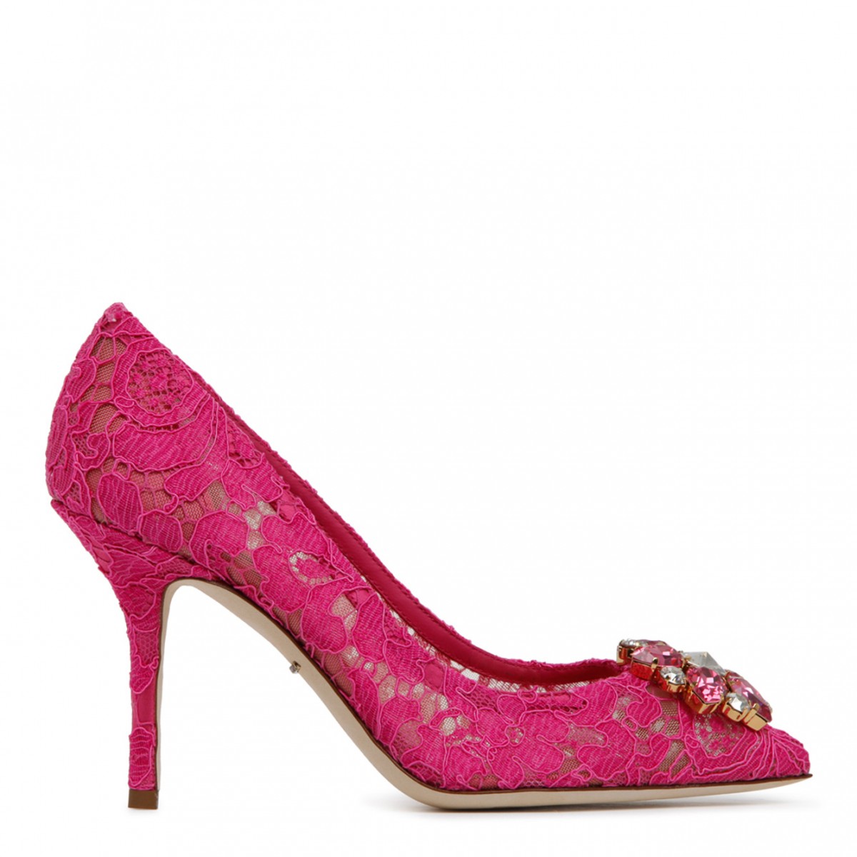 Dolce & Gabbana Pink Calf Leather Blend Bellucci Taormina Pumps.