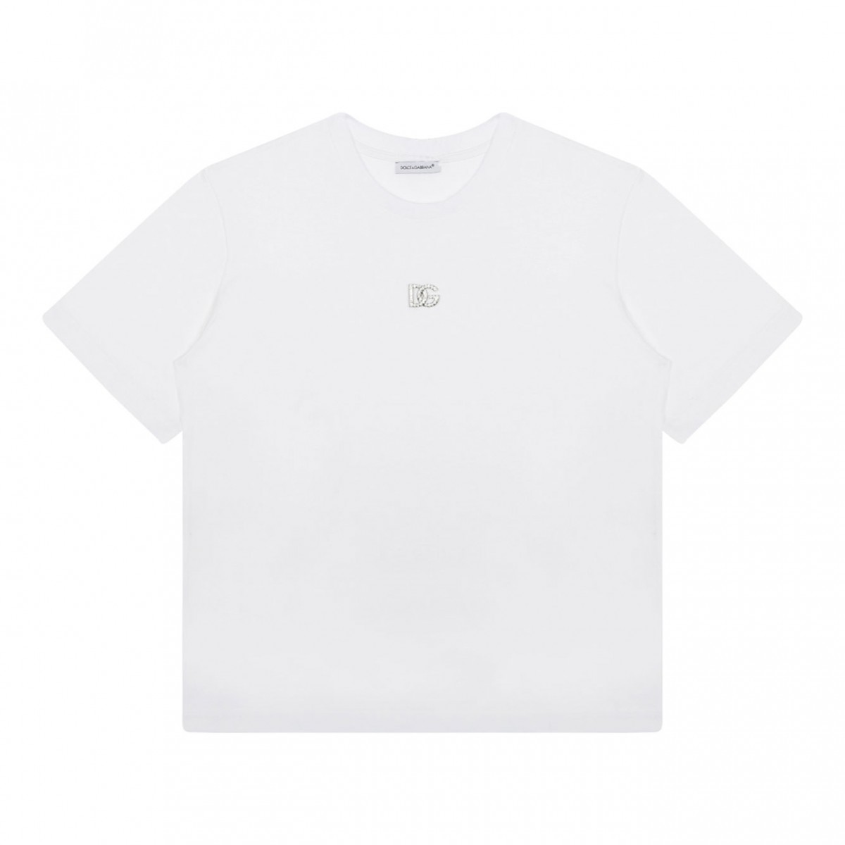 White Crystal Logo Jersey T-Shirt