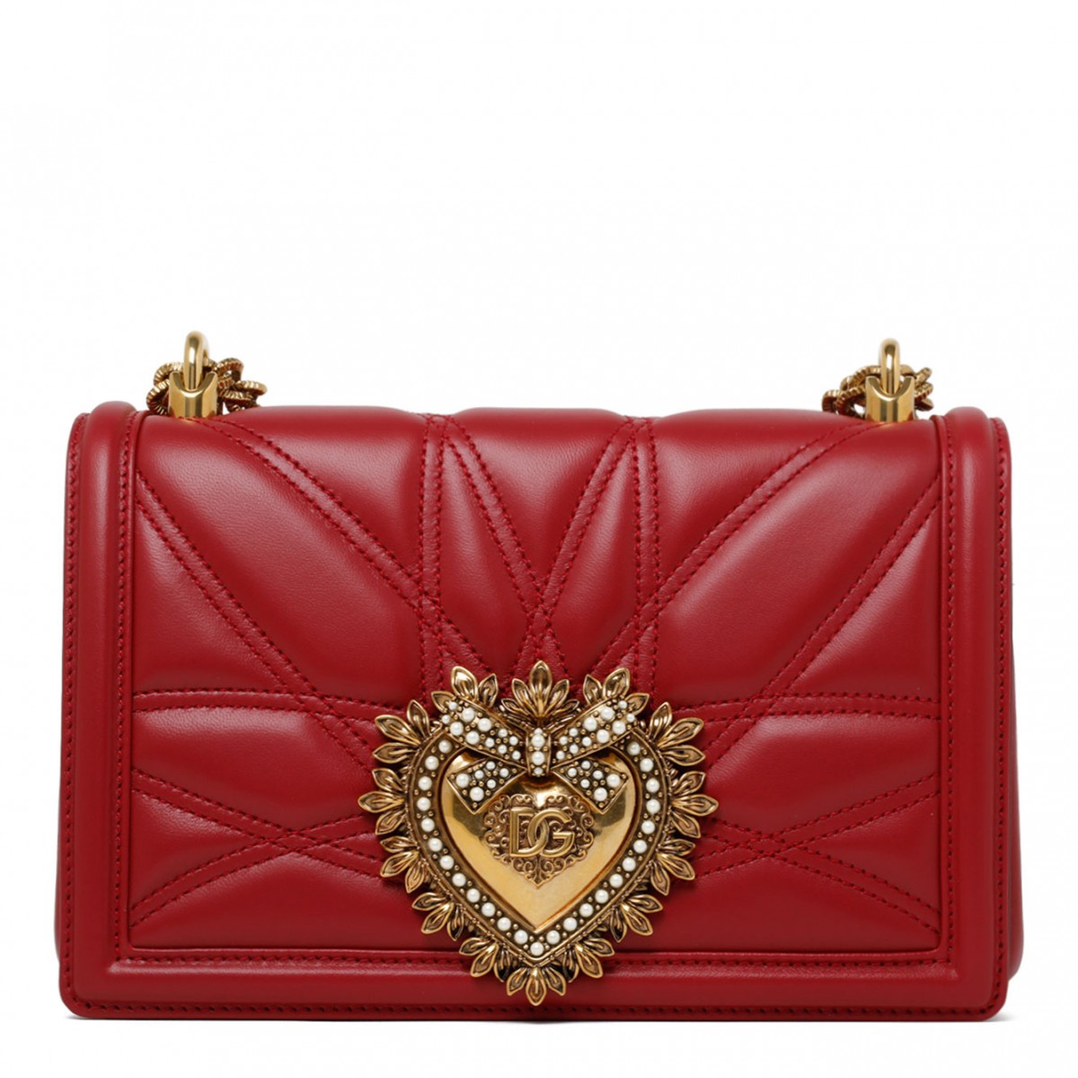 Red Calf Leather Medium Devotion Shoulder Bag