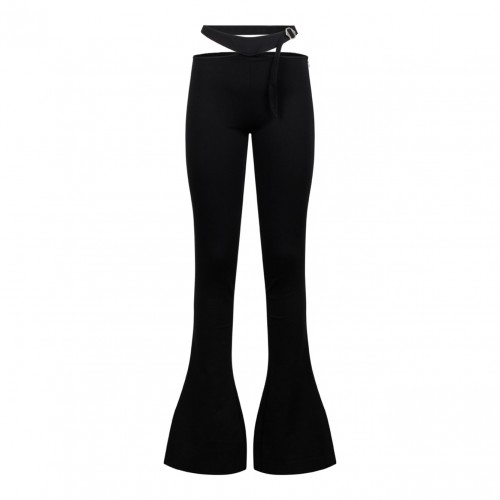 Black Cut Out Flared Trousers