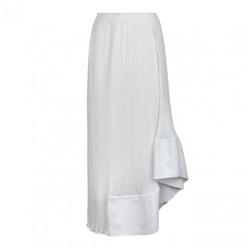 White Midi Pleated Skirt