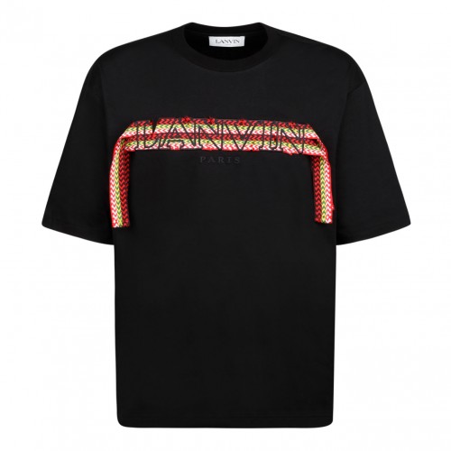 Black Curb Embroidered T-Shirt