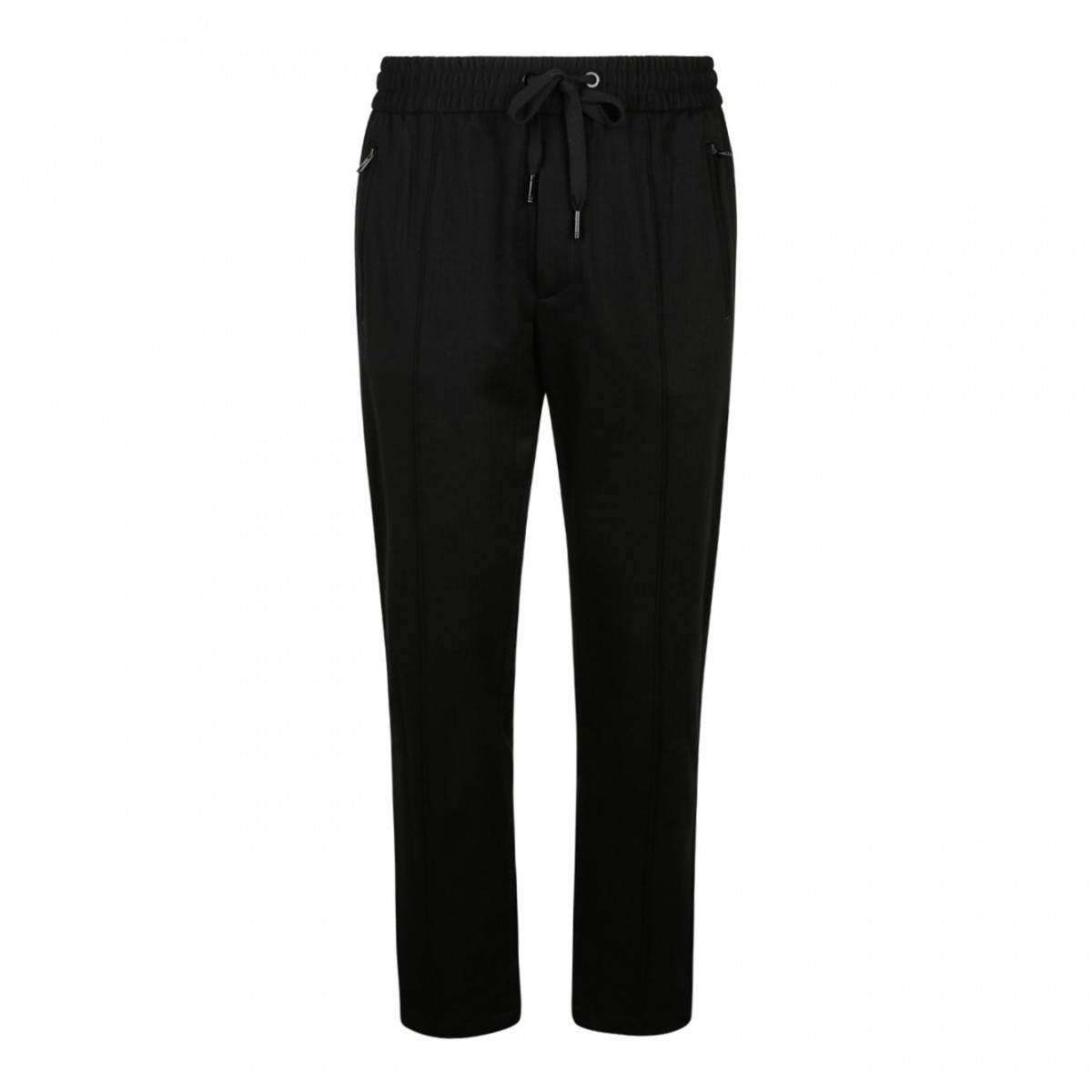 Black Cotton Tapered Trousers