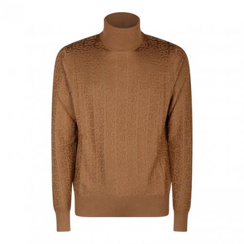Camel Brown Silk Knitted Top