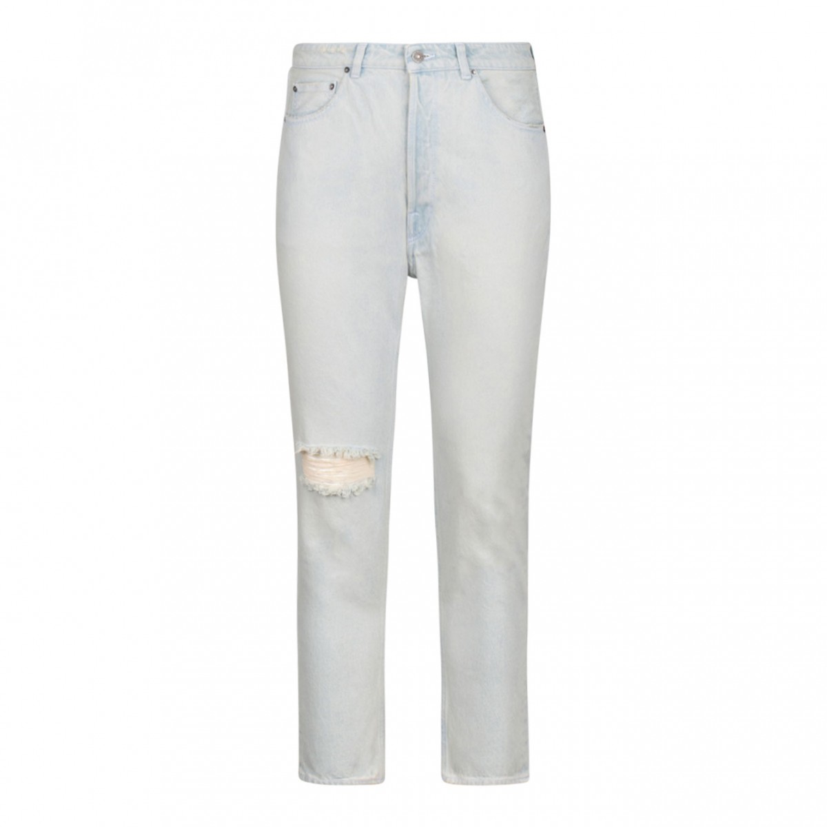 Light Blue Distressed Effect Jeans