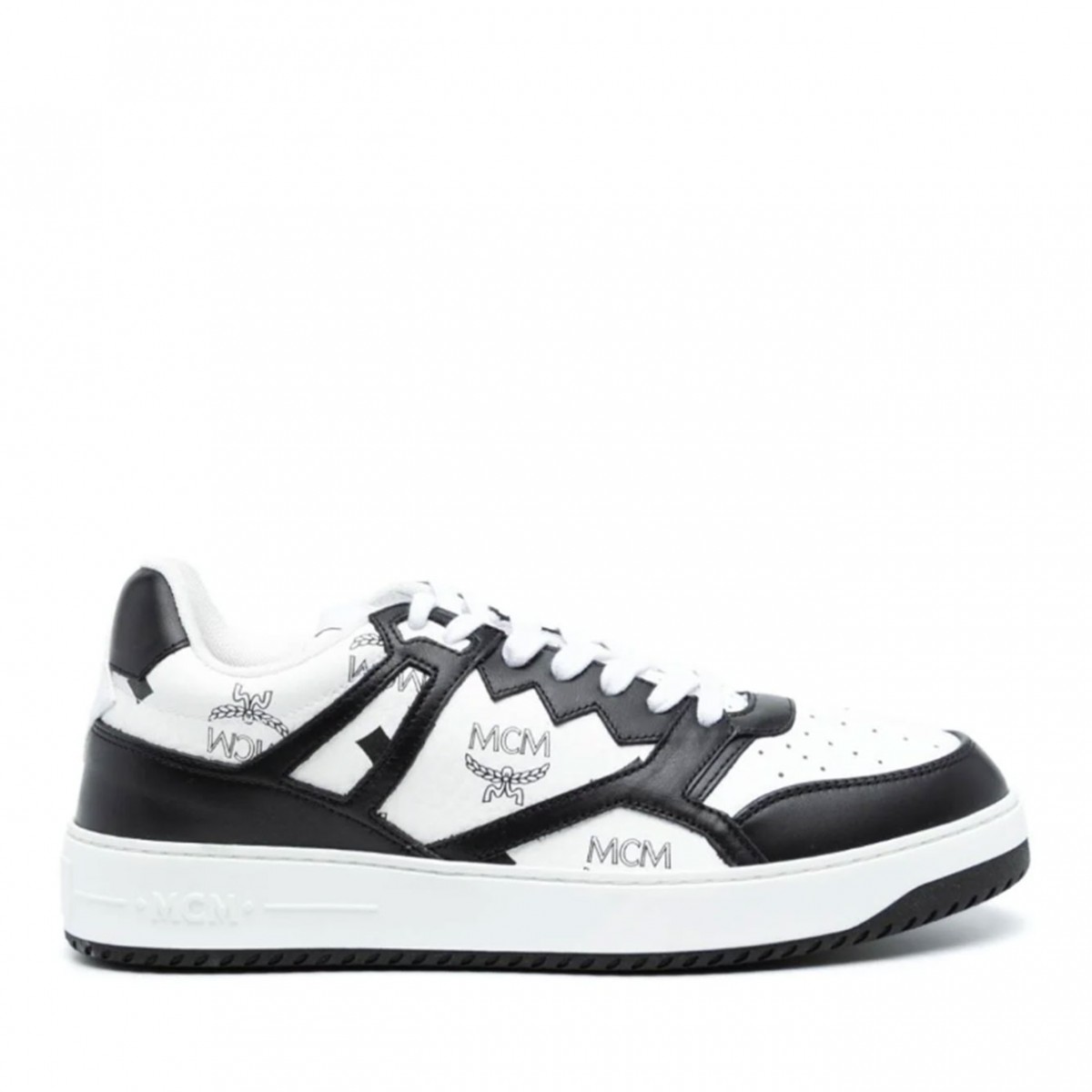 White and Black Neo Derby Visetos Sneakers