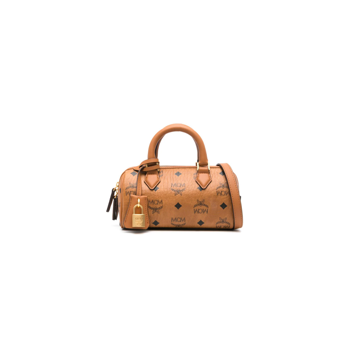 Cognac Brown Mini Elle Boston Tote Bag