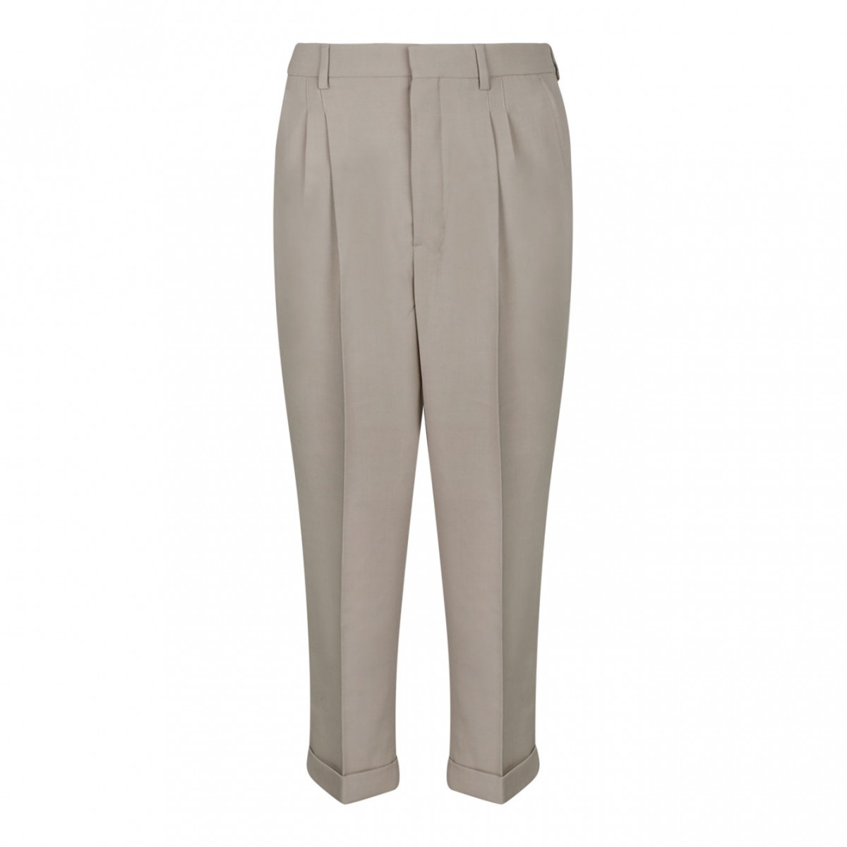 Light Taupe Carrot Fit Trousers