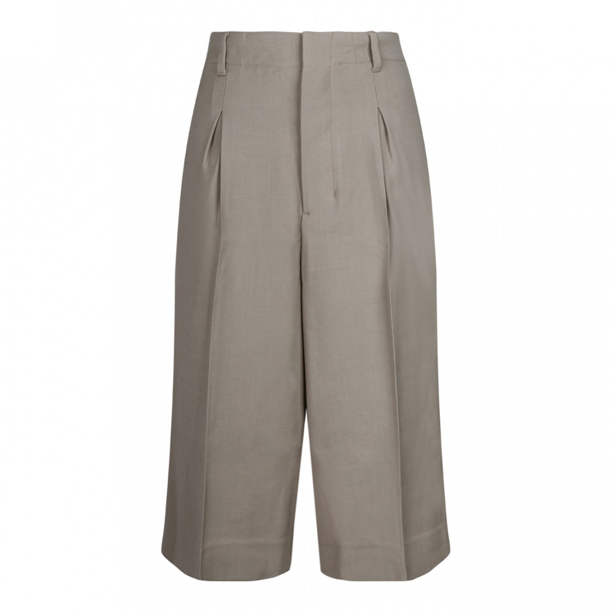Light Taupe Tailored Knee Shorts