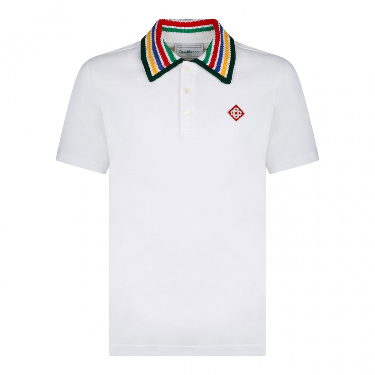 White and Multicolour Polo Shirt