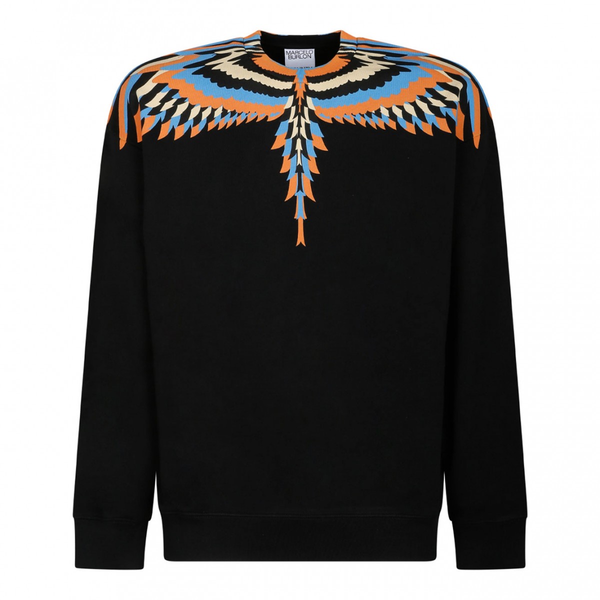 Black and Multicolour Optical Wings Sweatshirt