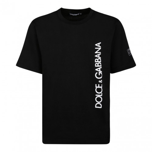 Black Vertical Logo T-Shirt
