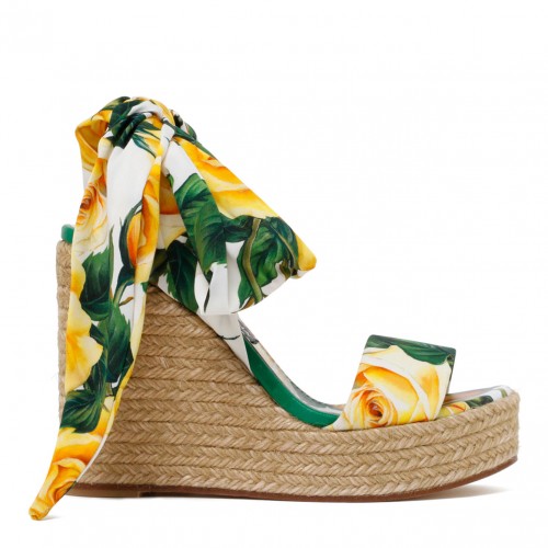Yellow Printed Sandals