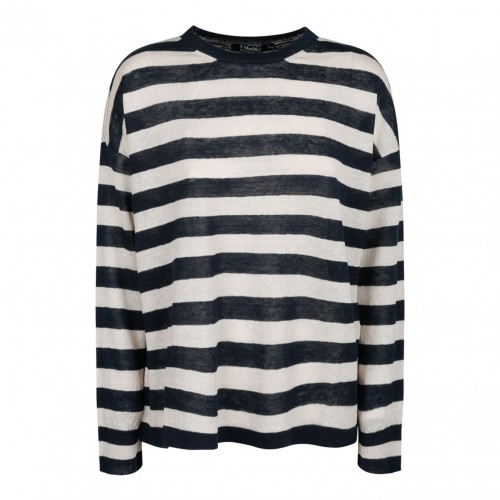 White and Blue Striped Jumper