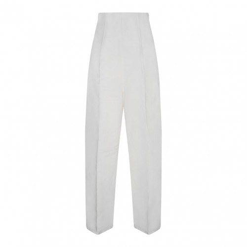 White Wide Fit Trousers