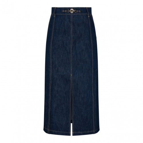 Blue Long Denim Skirt