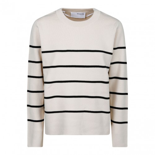 Ivory and Black Stripe Sweater